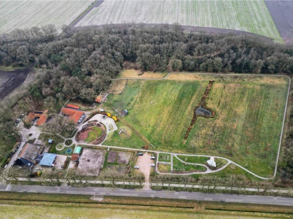 Bovenaanzicht boerderij Kleurrijk